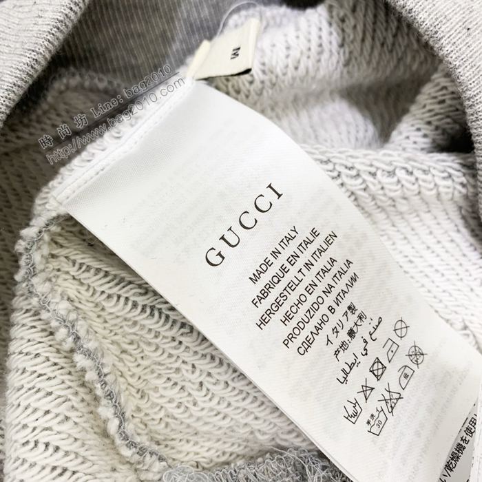 Gucci男裝 古奇側面字母Logo印花長袖連帽衛衣 男女同款  ydi3058